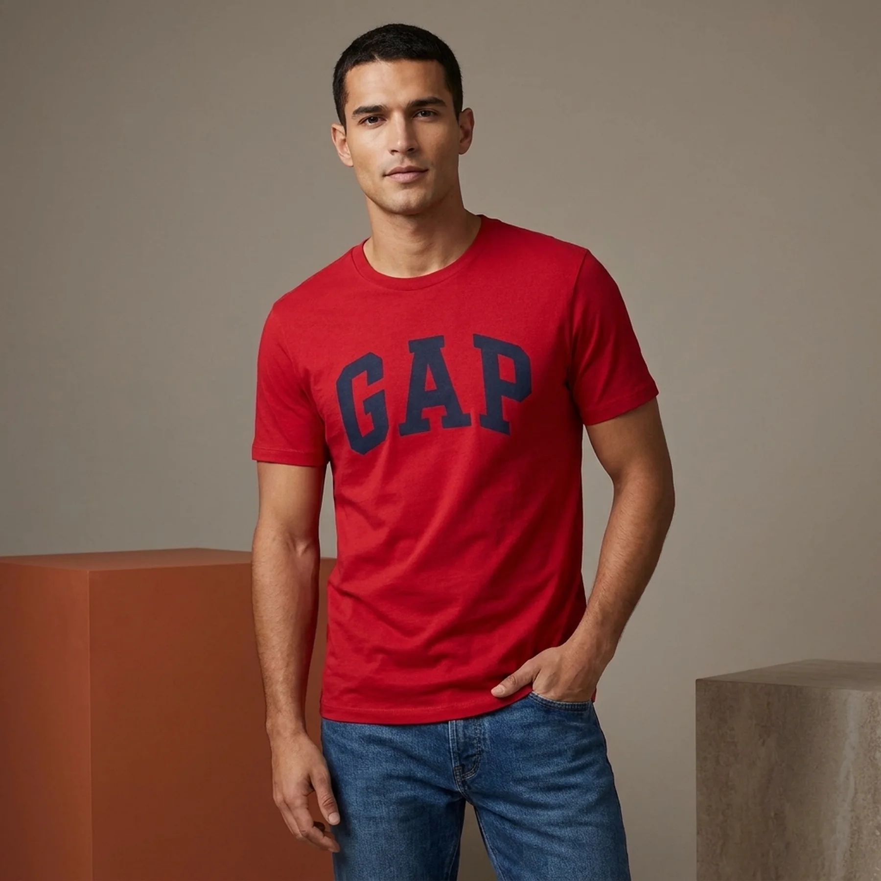Футболка чоловіча Gap Everyday Soft Crewneck T-Shirt Red (855769071)
