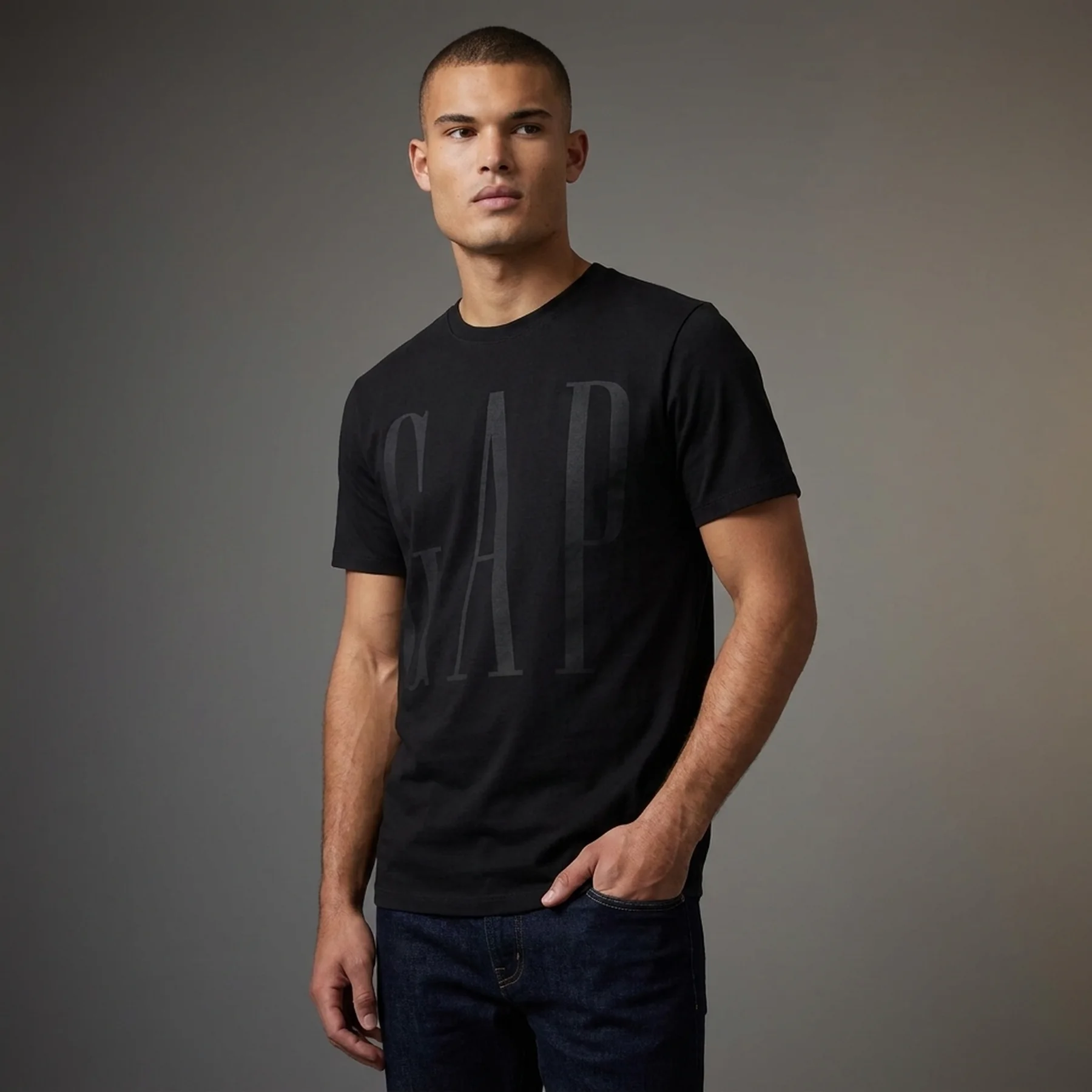 Футболка чоловіча GAP з логотипом 1159839434 (Чорний XXL)