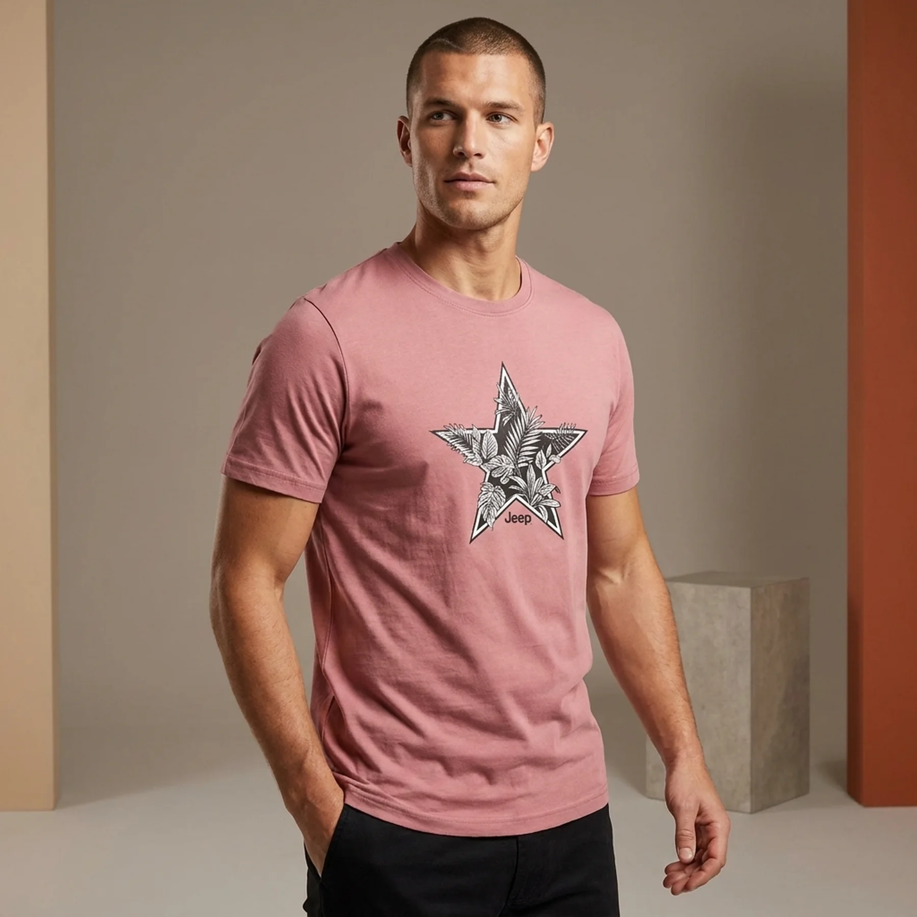 Футболка чоловіча Jeep T-Shirt Star Botanical Print J22w (O102614-P490)
