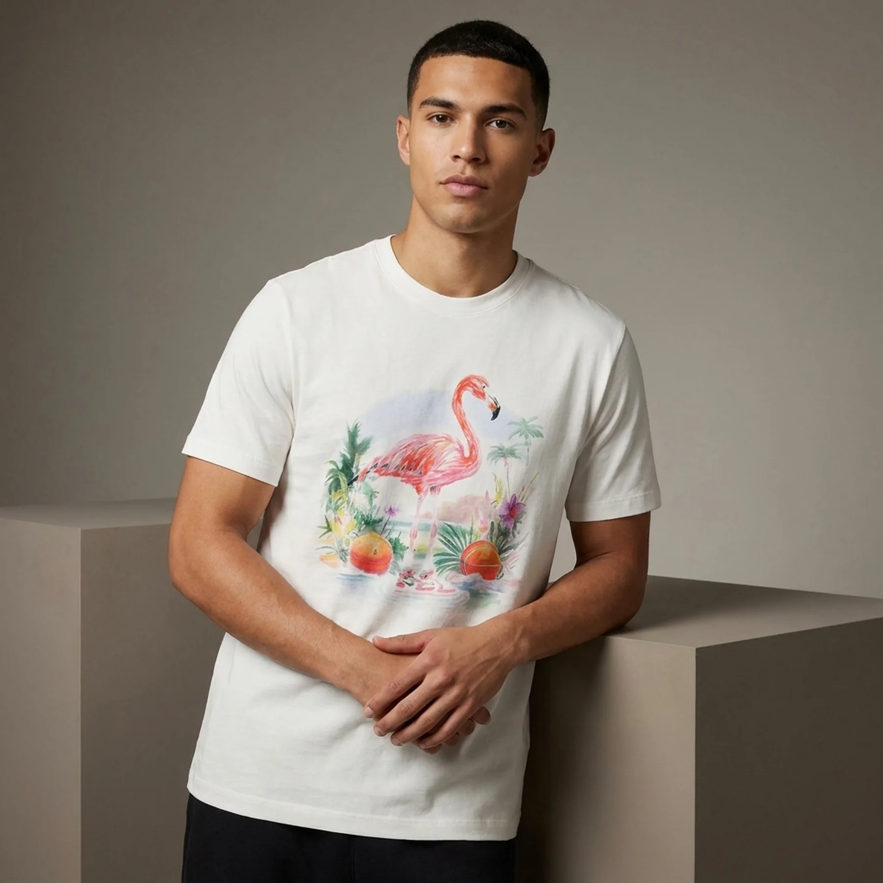 Футболка чоловіча Jordan Ess Flamingo Ss Crew White (HJ2399-100)