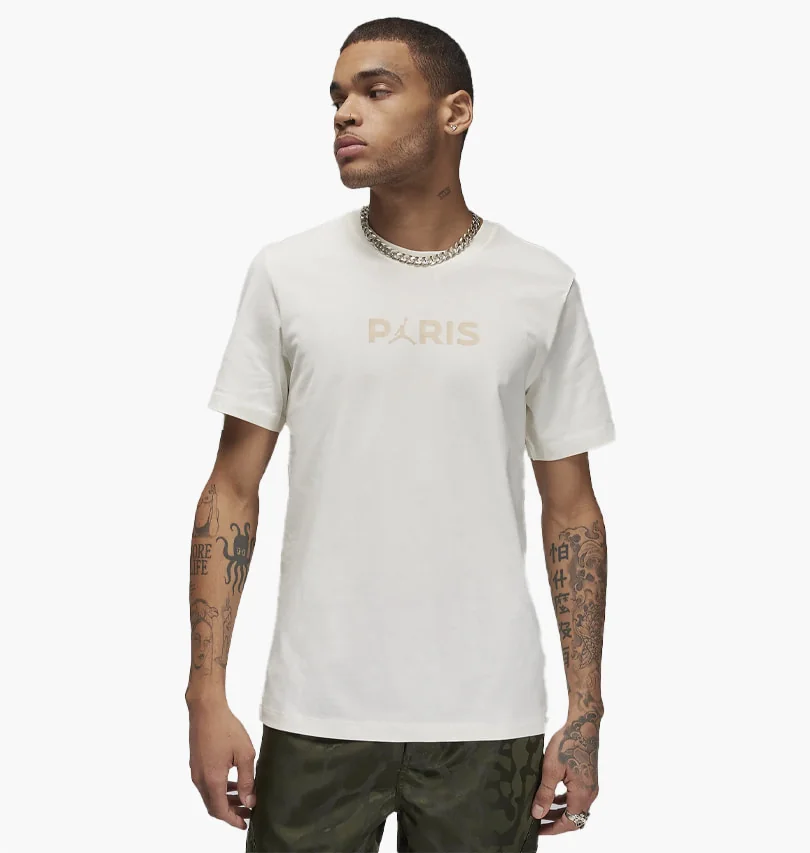 Футболка чоловіча Jordan Psg Logo Beige (FN5332-133)