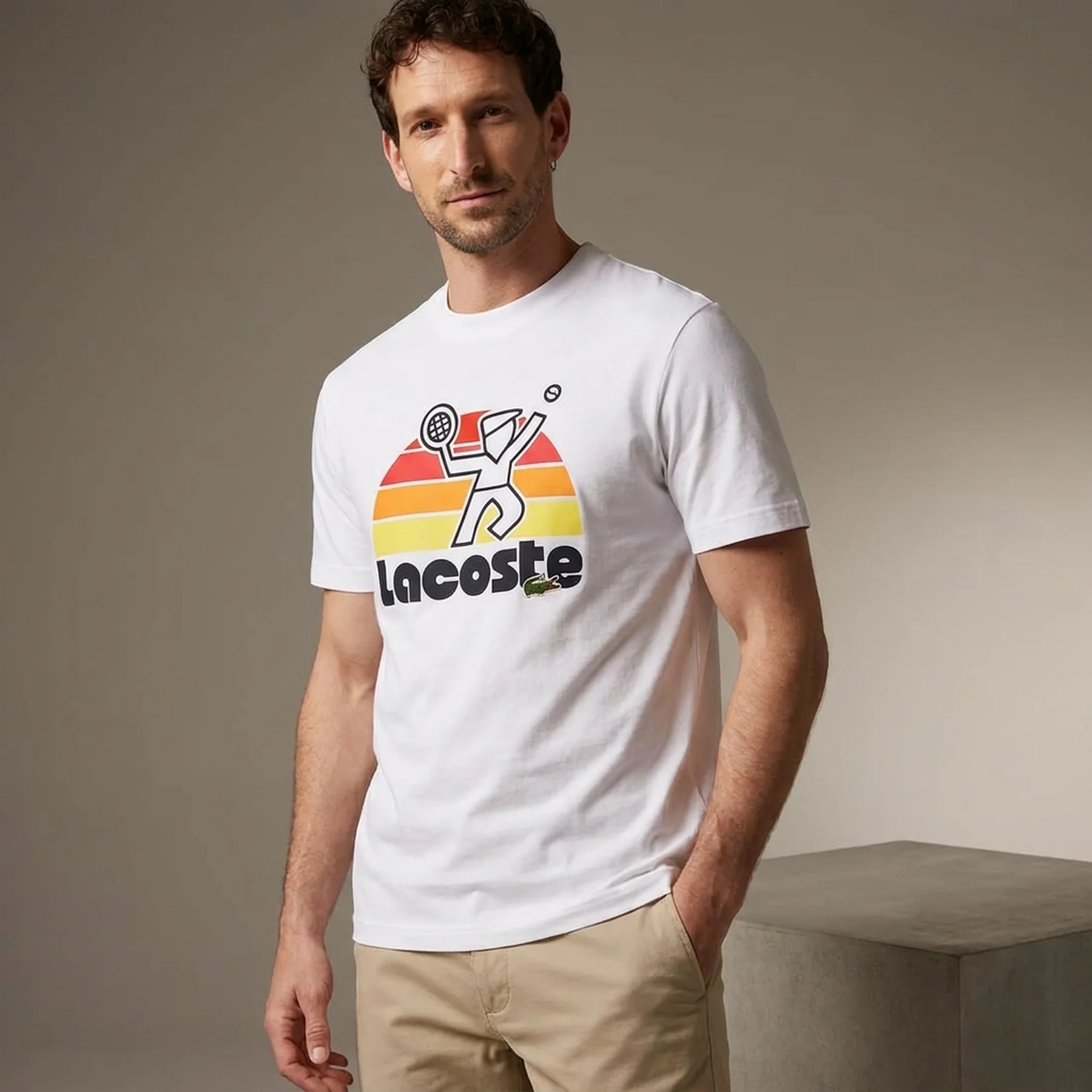 Футболка чоловіча Lacoste Men's Washed Effect Tennis Print T-Shirt