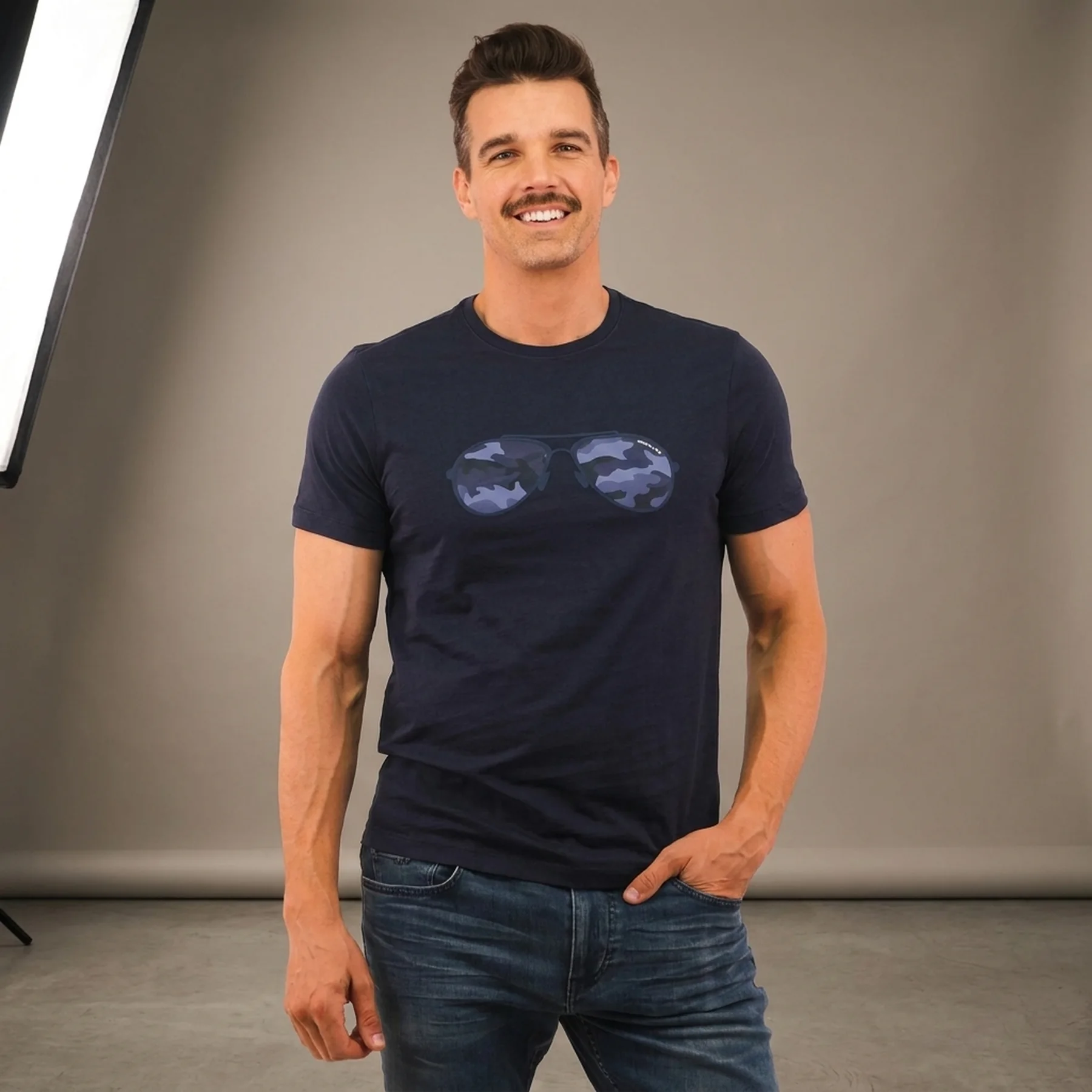 Футболка чоловіча Michael Kors Camo Aviator Short Sleeve Tee Blue (CS351IEFV4)