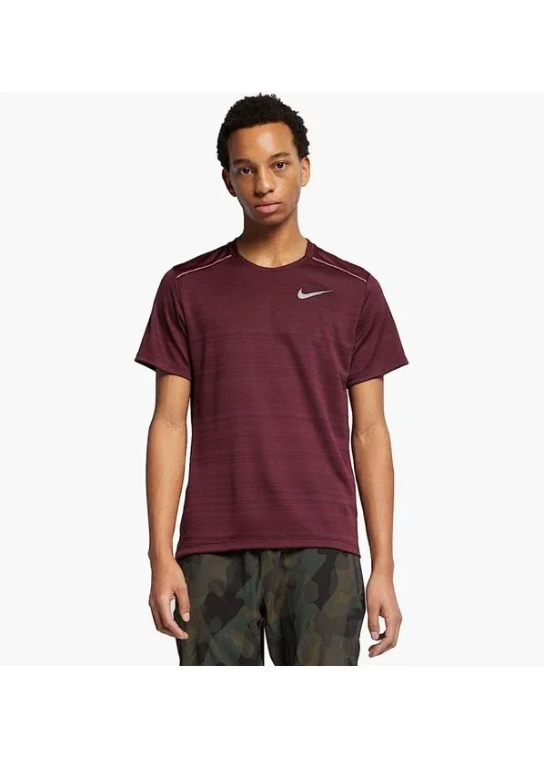 Футболка чоловіча Nike Dri Fit Miler Running Top Ss Bordo (AJ7565-681) — Одяг
