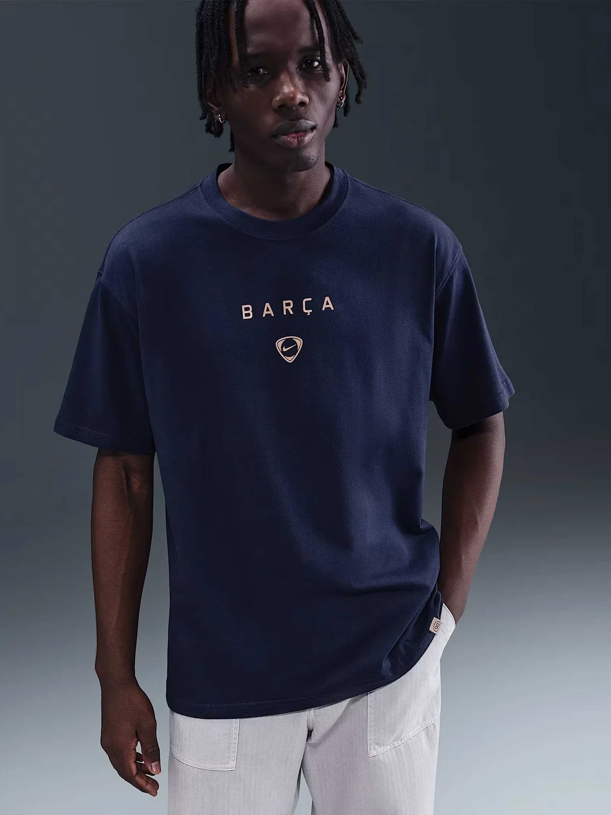 Футболка чоловіча Nike F.C. Barcelona Total90 Wordmark Tee Blue (IB7294-410)