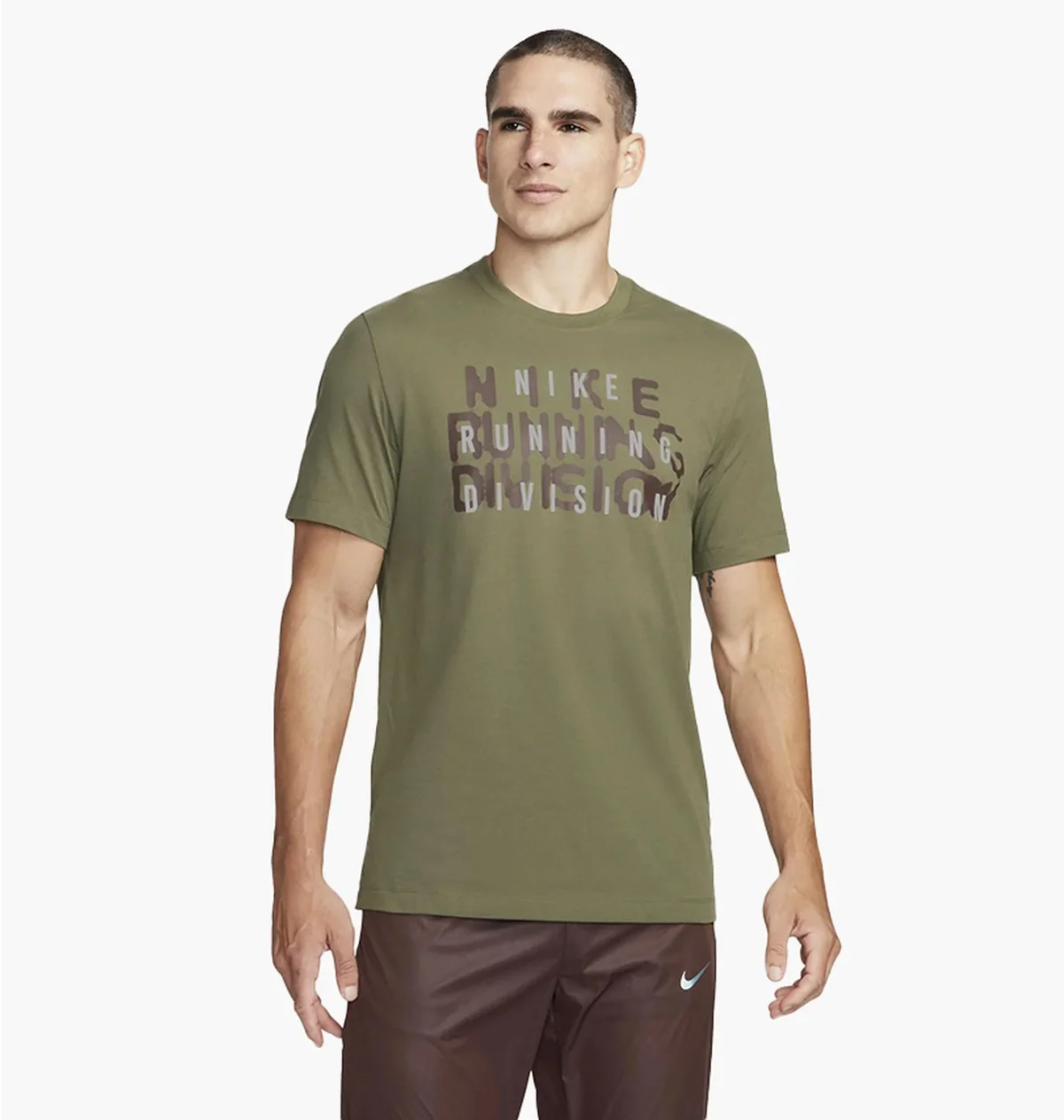 Футболка чоловіча Nike M Nk Df Tee Run Div Ho23 Green (FN0829-222)