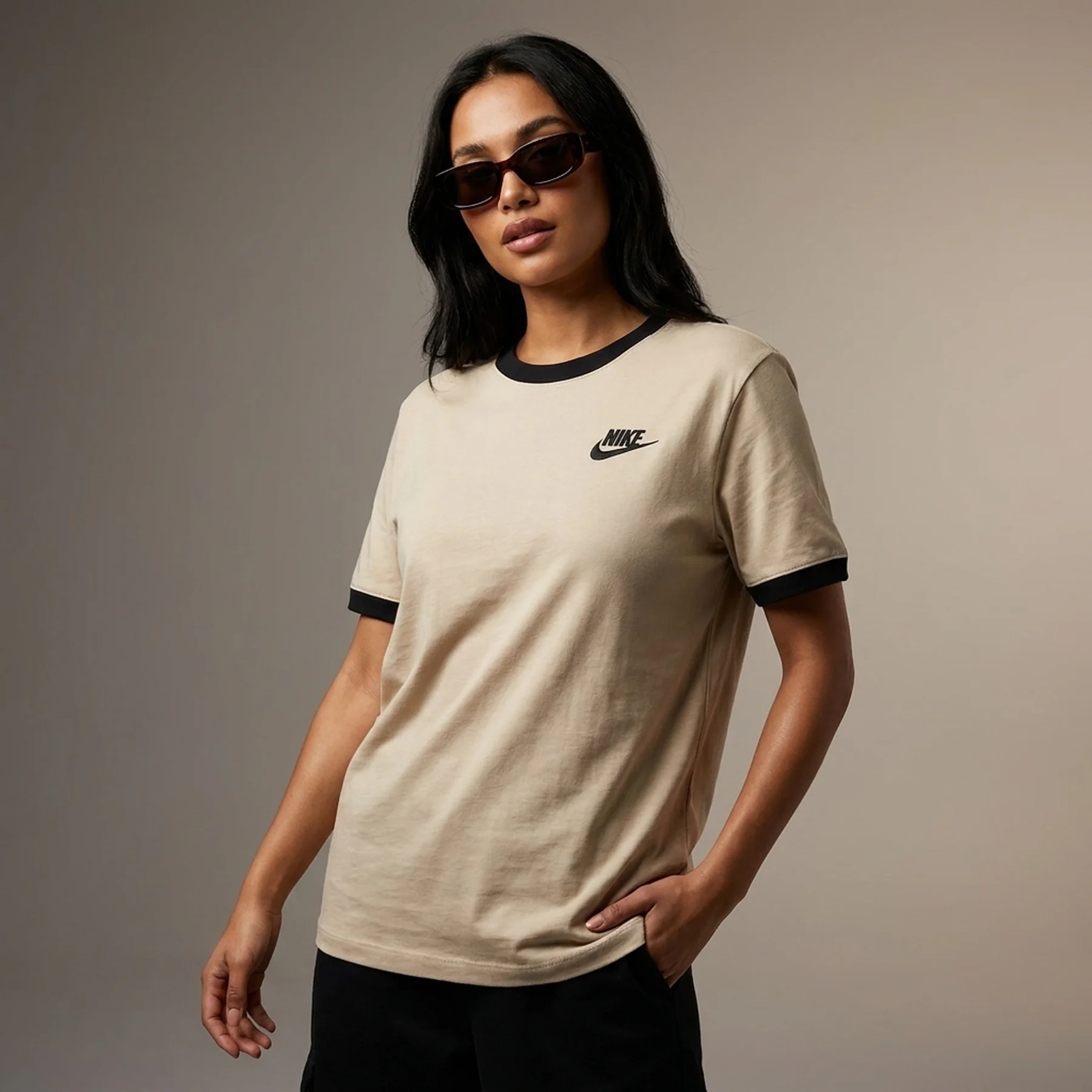 Футболка чоловіча Nike Nsw Ss Ringer Tee Vntg Run Beige (IF4072-126)