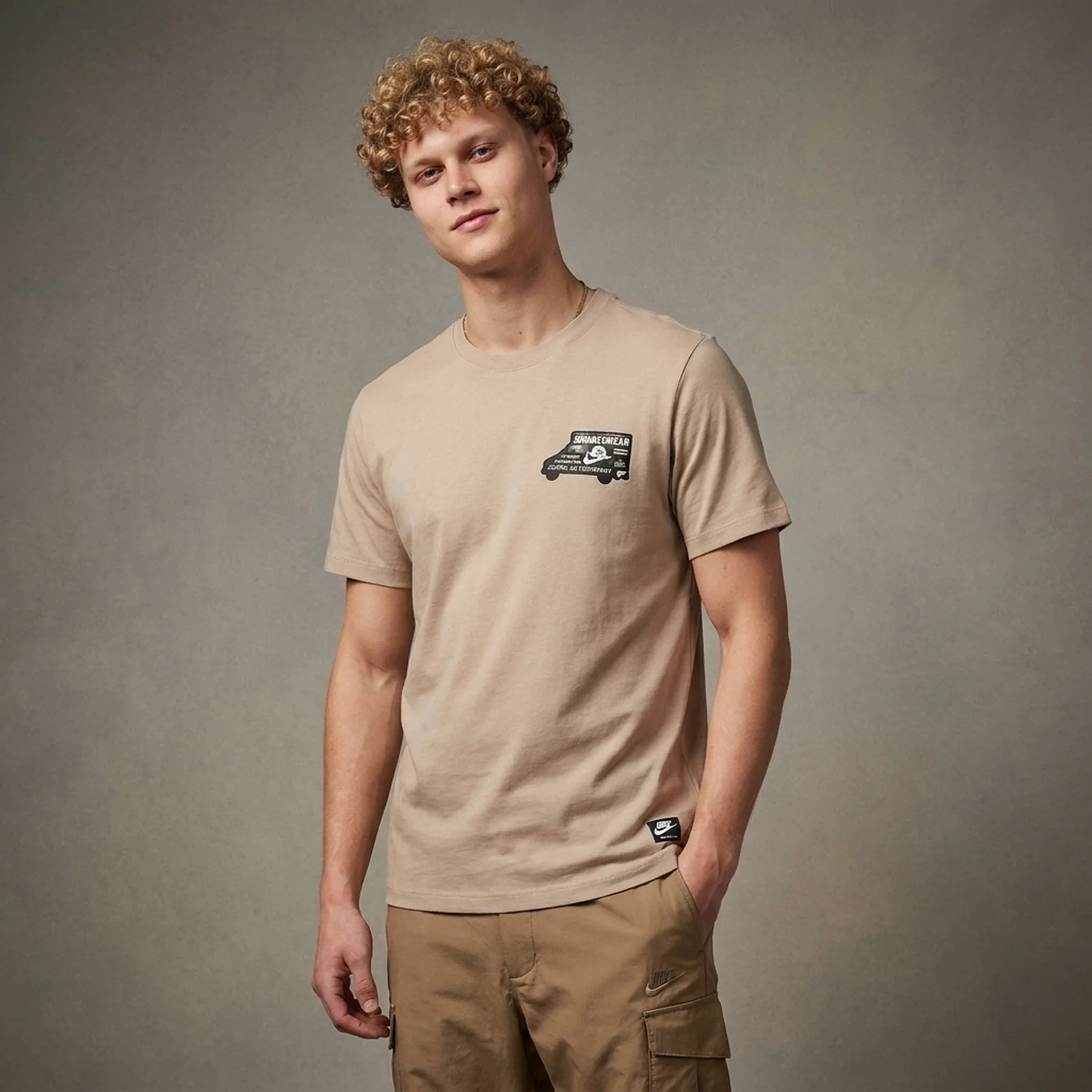 Футболка чоловіча Nike Sportswear Moving Company Short-Sleeve T-Shirt Beige (DZ2845-200)