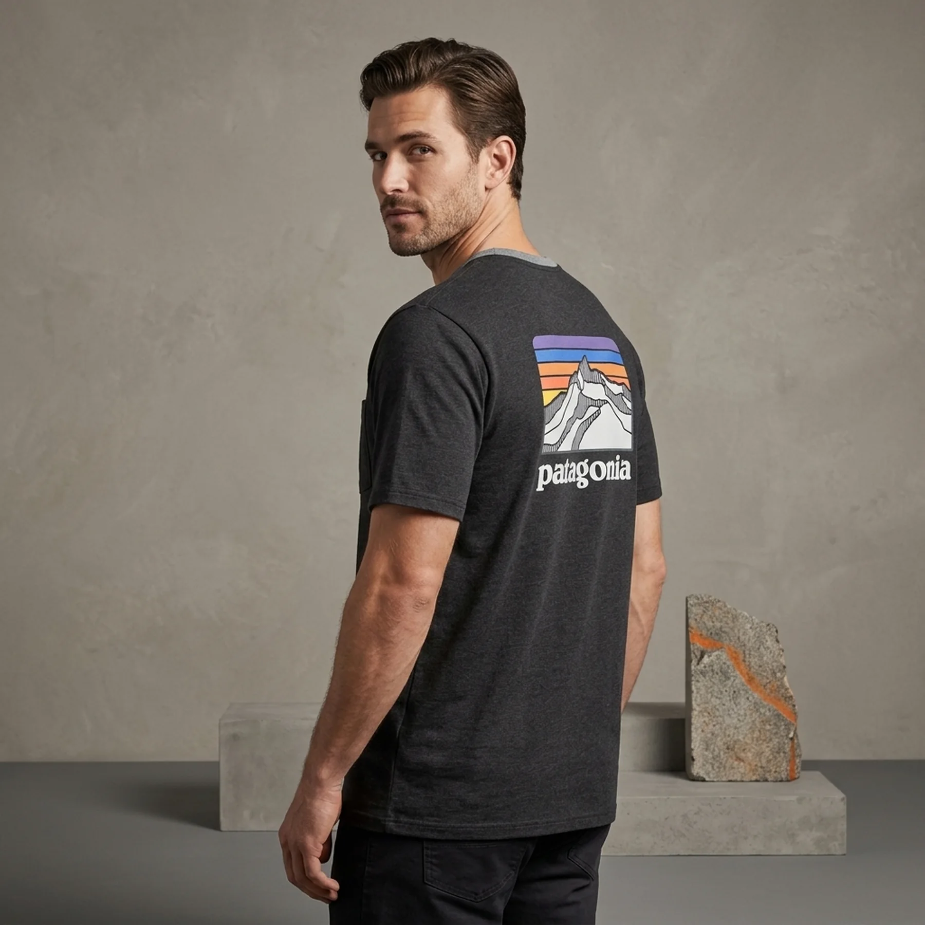 Футболка чоловіча Patagonia Men's Line Logo Ridge Pocket Responsibili-Tee
