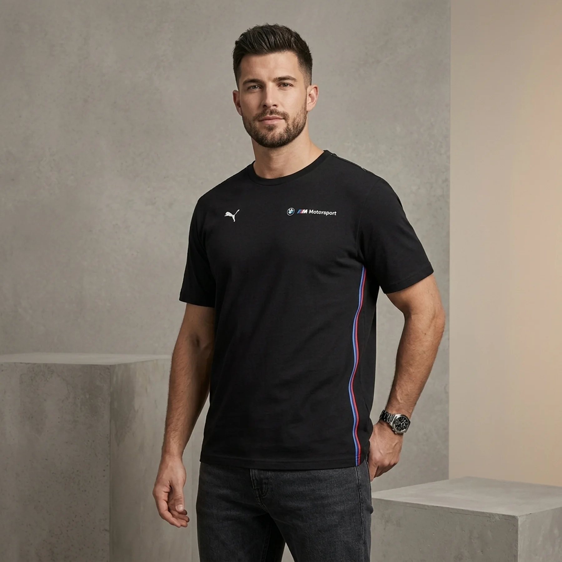 Футболка чоловіча Puma Bmw Essential Logo Tee Black (632516-01)