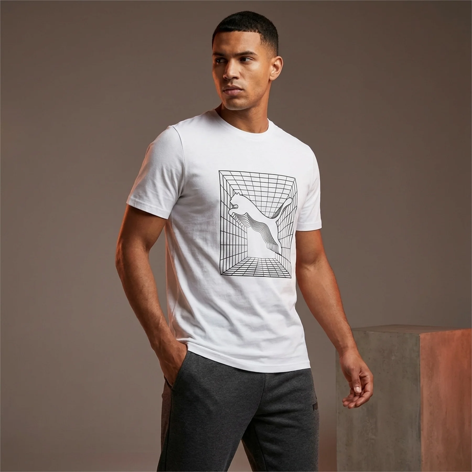 Футболка чоловіча Puma Cat Graphic White (670494-02)