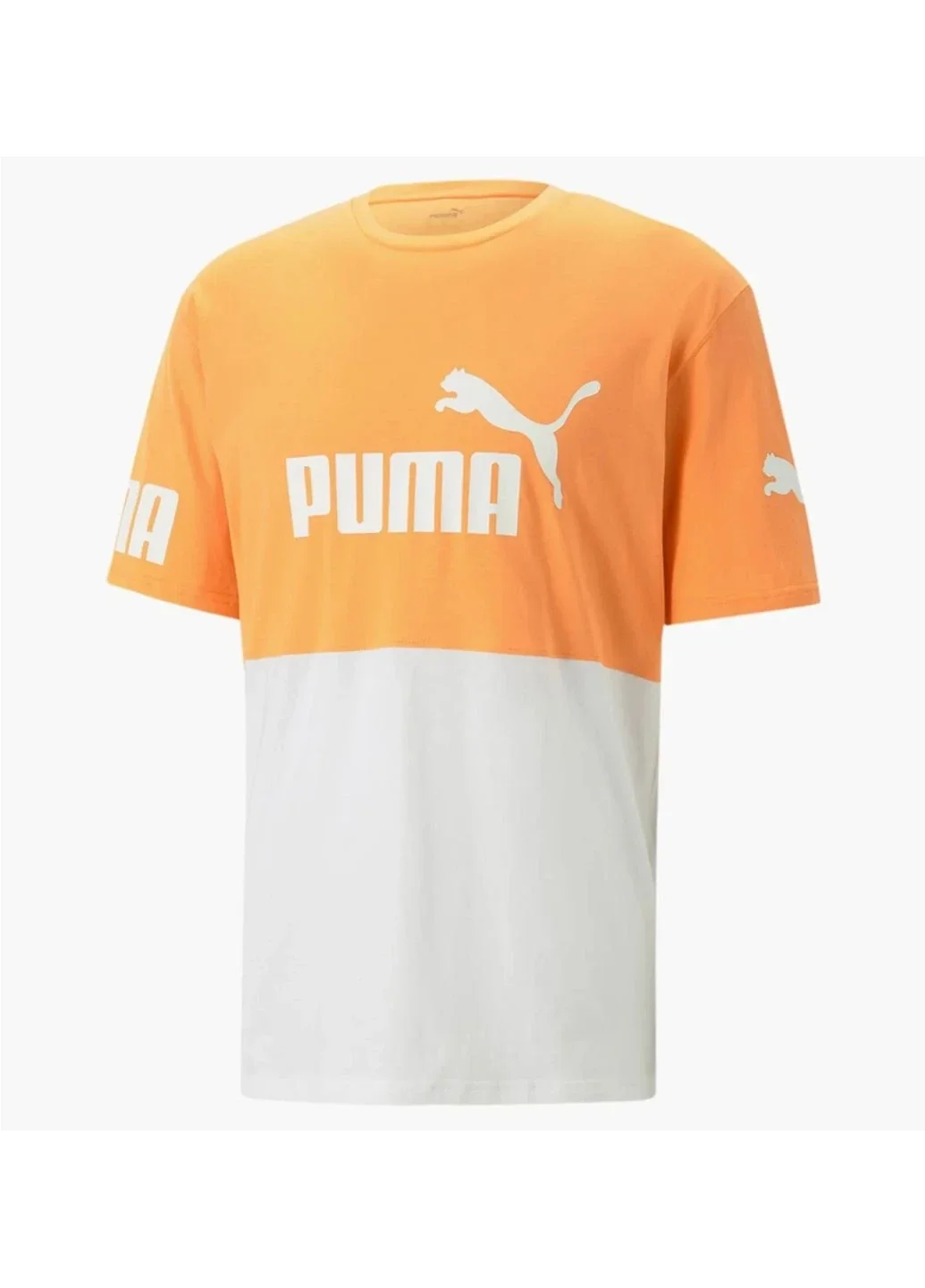 Футболка чоловіча Puma Power Colourblock Orange/White (673321-46)