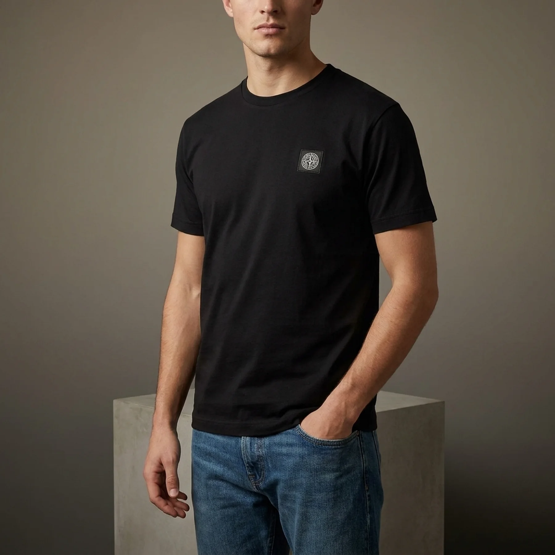 Футболка чоловіча Stone Island Crew-Neck Short Sleeve Logo Patch Black