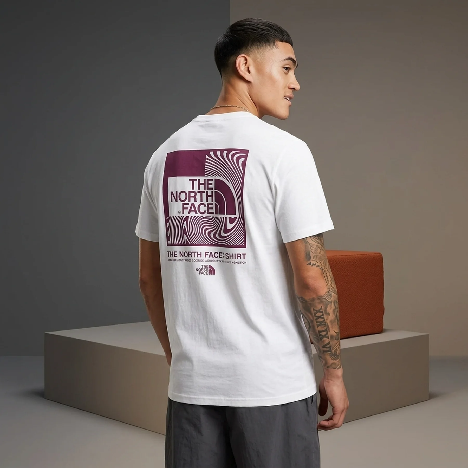 Футболка чоловіча The North Face Box Swirl Back Print T-Shirt In White Exclusive (NF0A89EAFN41)