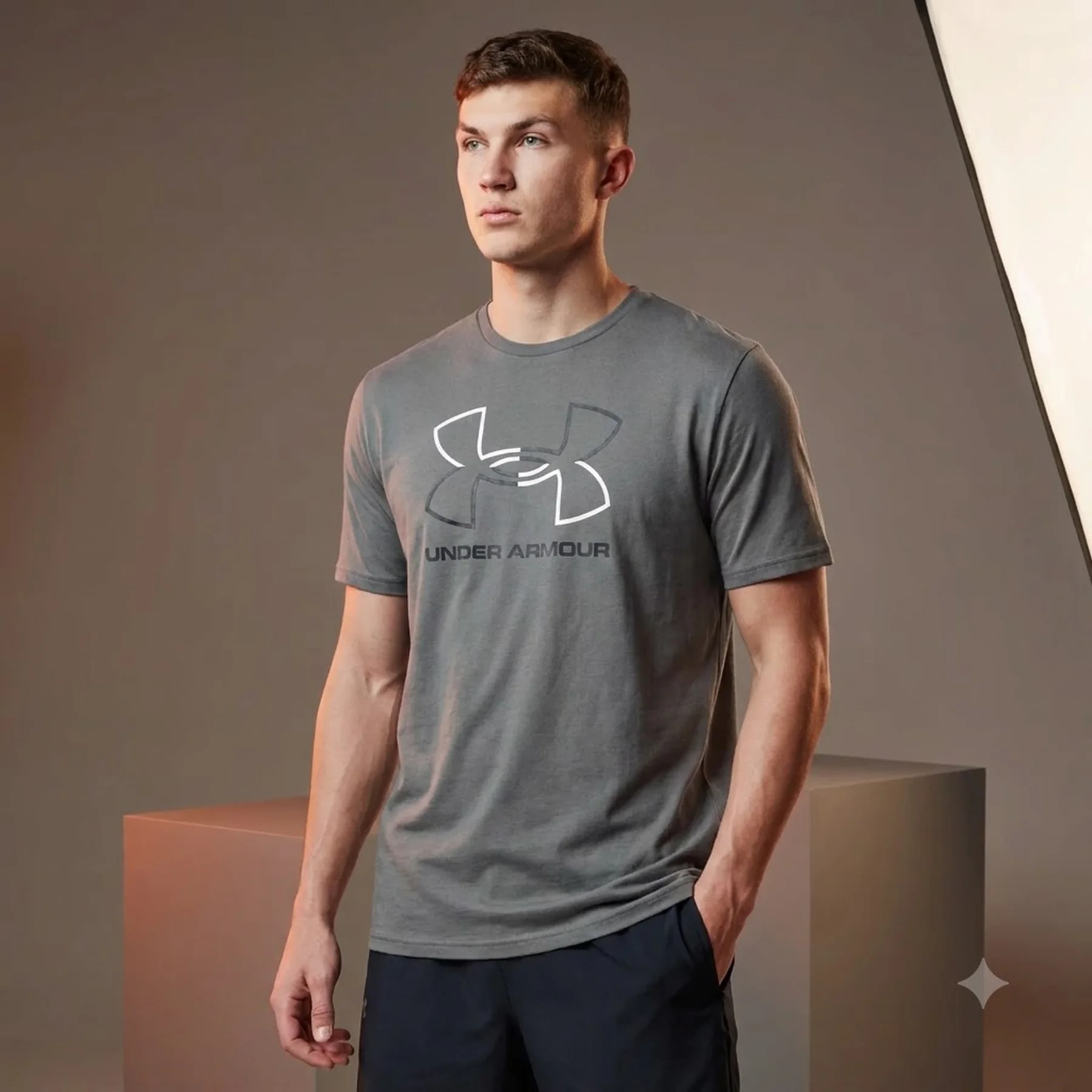 Футболка чоловіча Under Armour Gl Foundation Update Ss Grey (1382915-028)