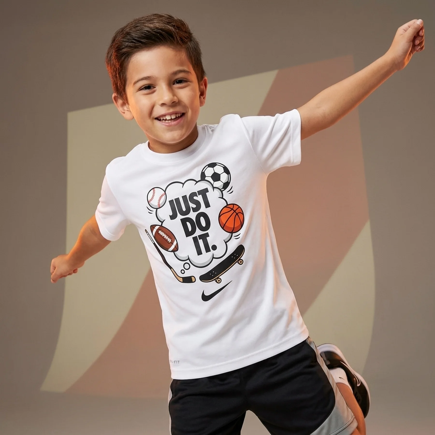 Футболка дитяча Nike Dri-Fit Just Do It Multi Sport Tee White (DX9534-100)