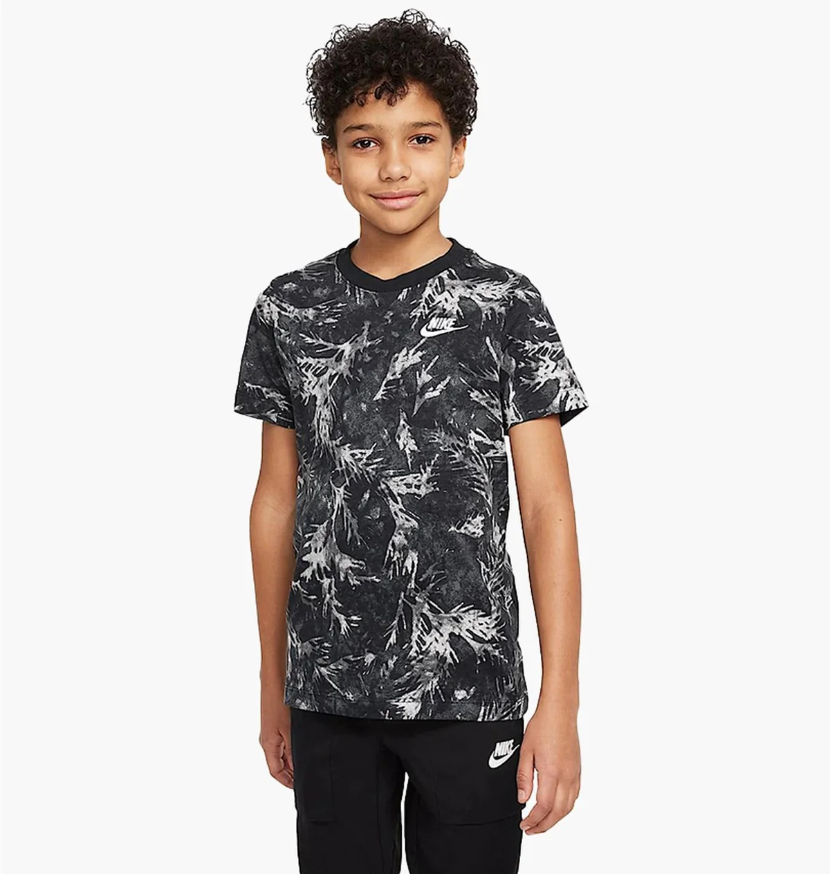 Футболка дитяча Nike T-Shirt Camo Leaf Aop Black (DQ3857-010)