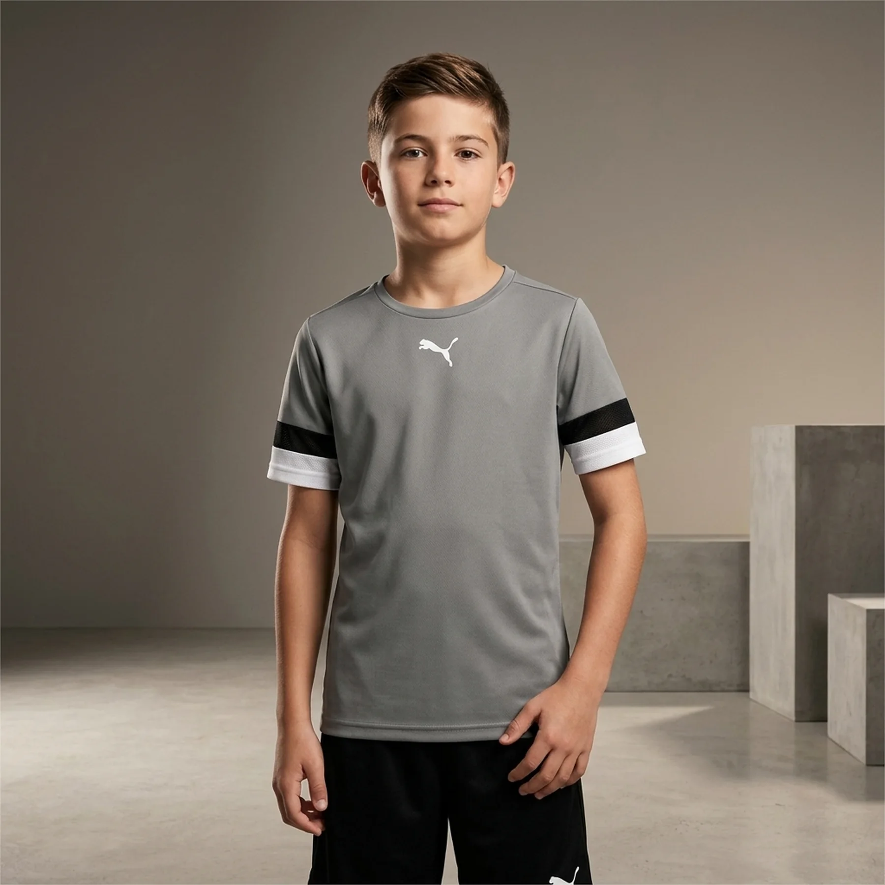 Футболка Puma teamRISE Jersey Jr сірий Діт 128 см