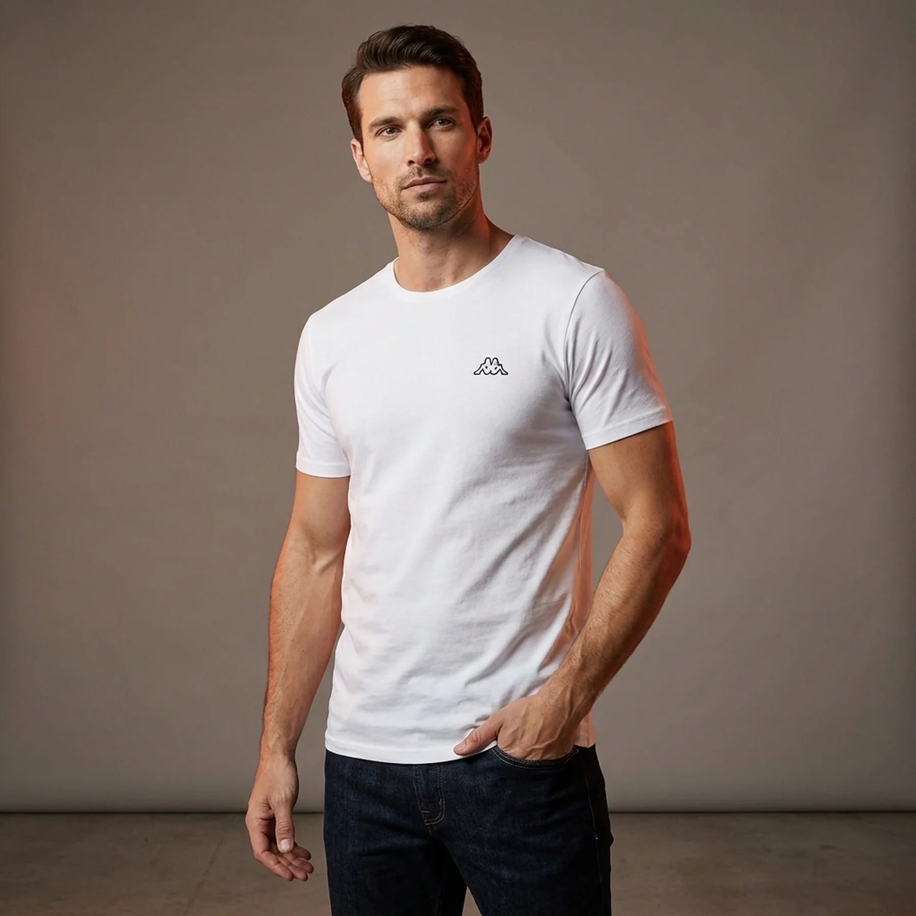 Футболка Kappa T-shirt Mezza Manica Girocollo білий Чол XL (K1304 Bianco)