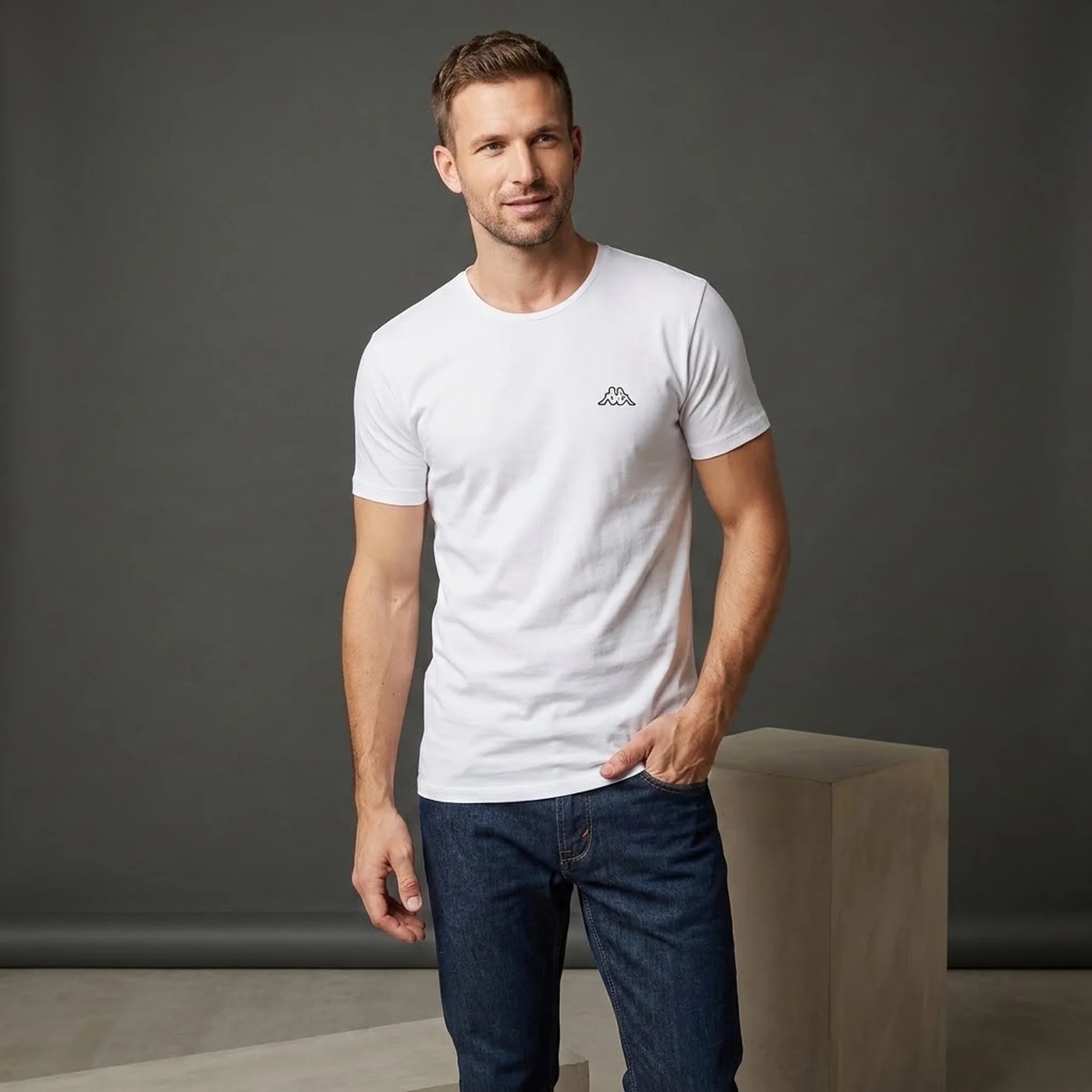 Футболка Kappa T-shirt Mezza Manica Girocollo білий Чол XXL (K1304 Bianco)