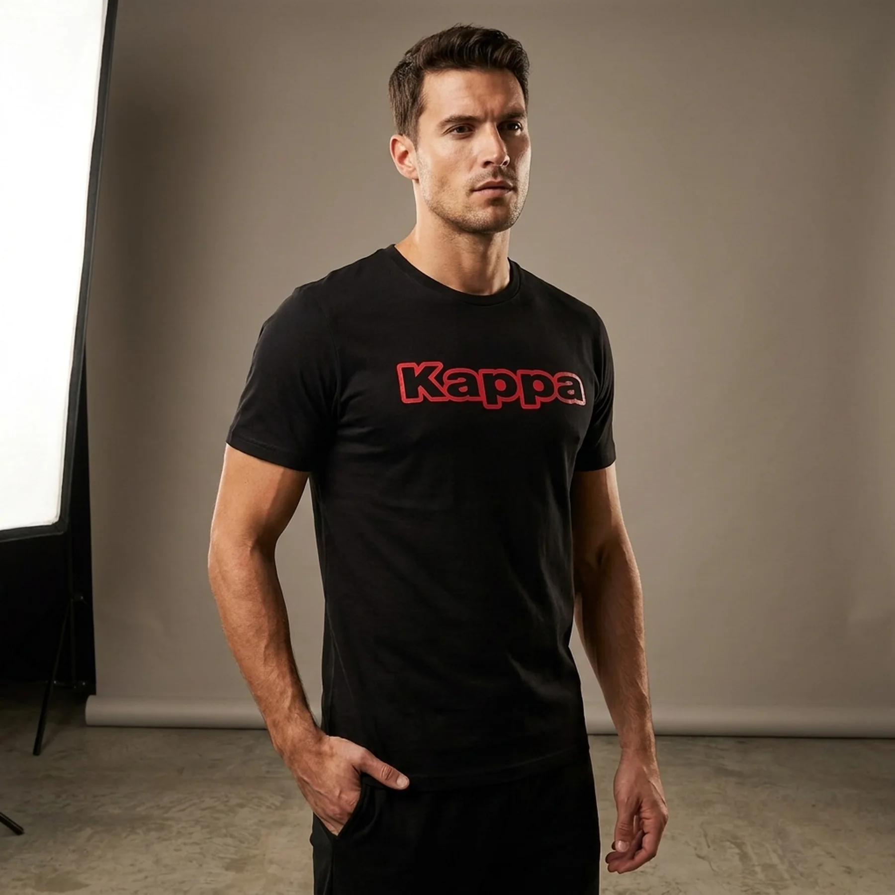 Футболка Kappa T-shirt Mezza Manica Girocollo con stampa logo pet чорний Чол XXL