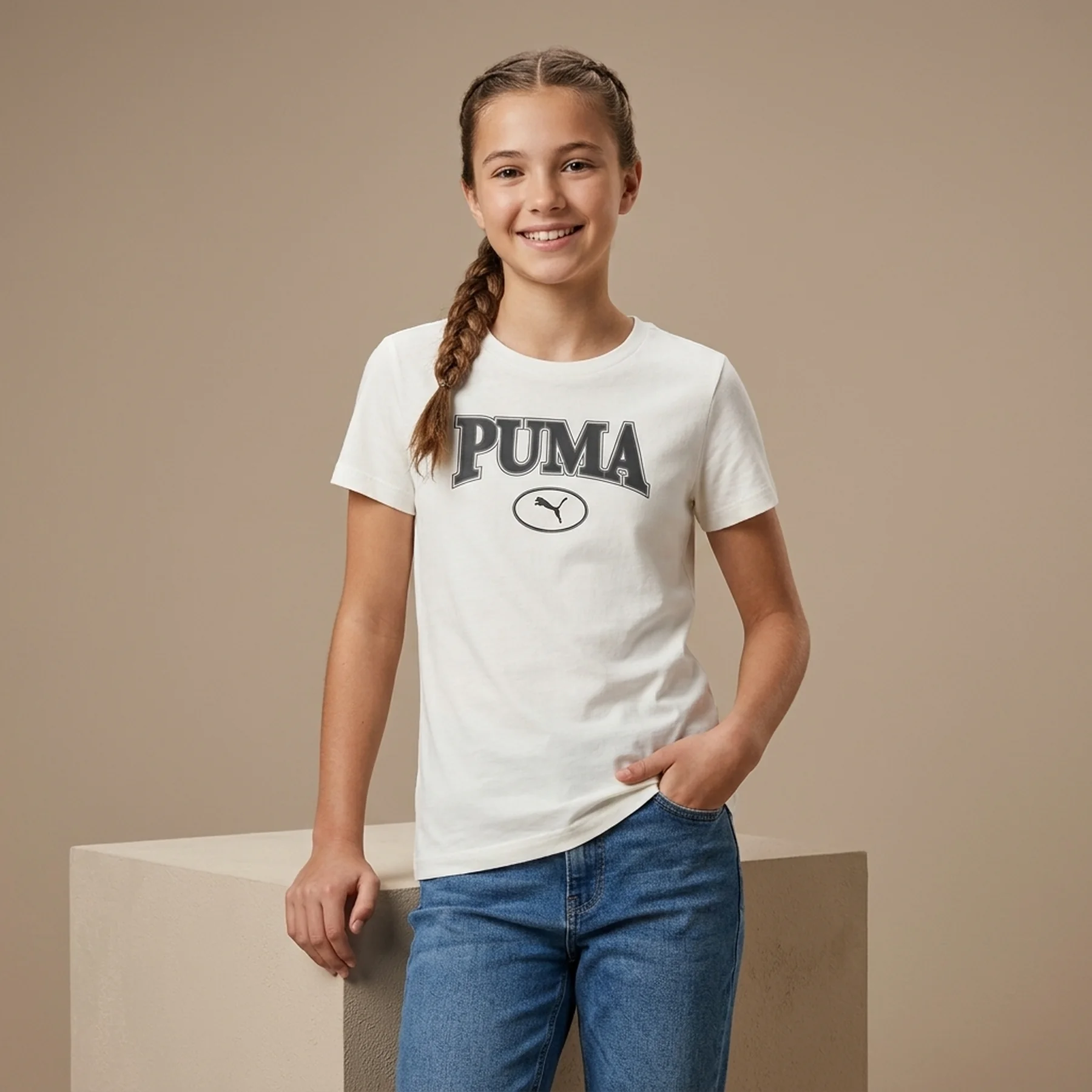 Футболка підліткова Puma Squad Youth Graphic Tee White (676441-65)