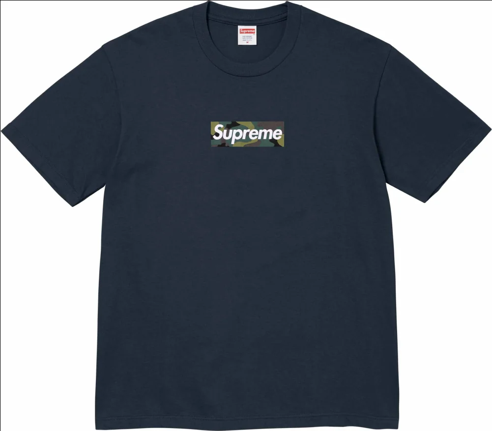 Футболка Supreme Box Logo Tee navy (FW23)