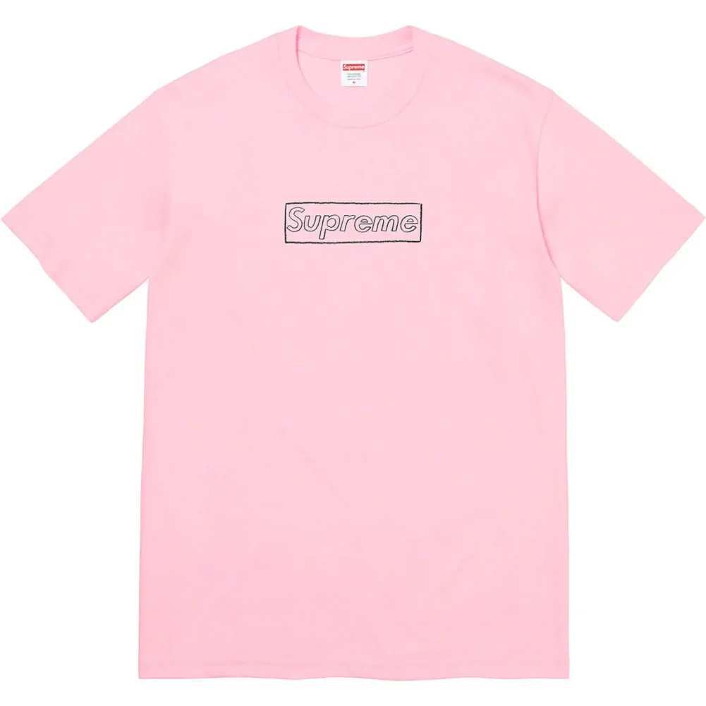 Футболка Supreme Kaws Chalk Logo Tee Pale pink