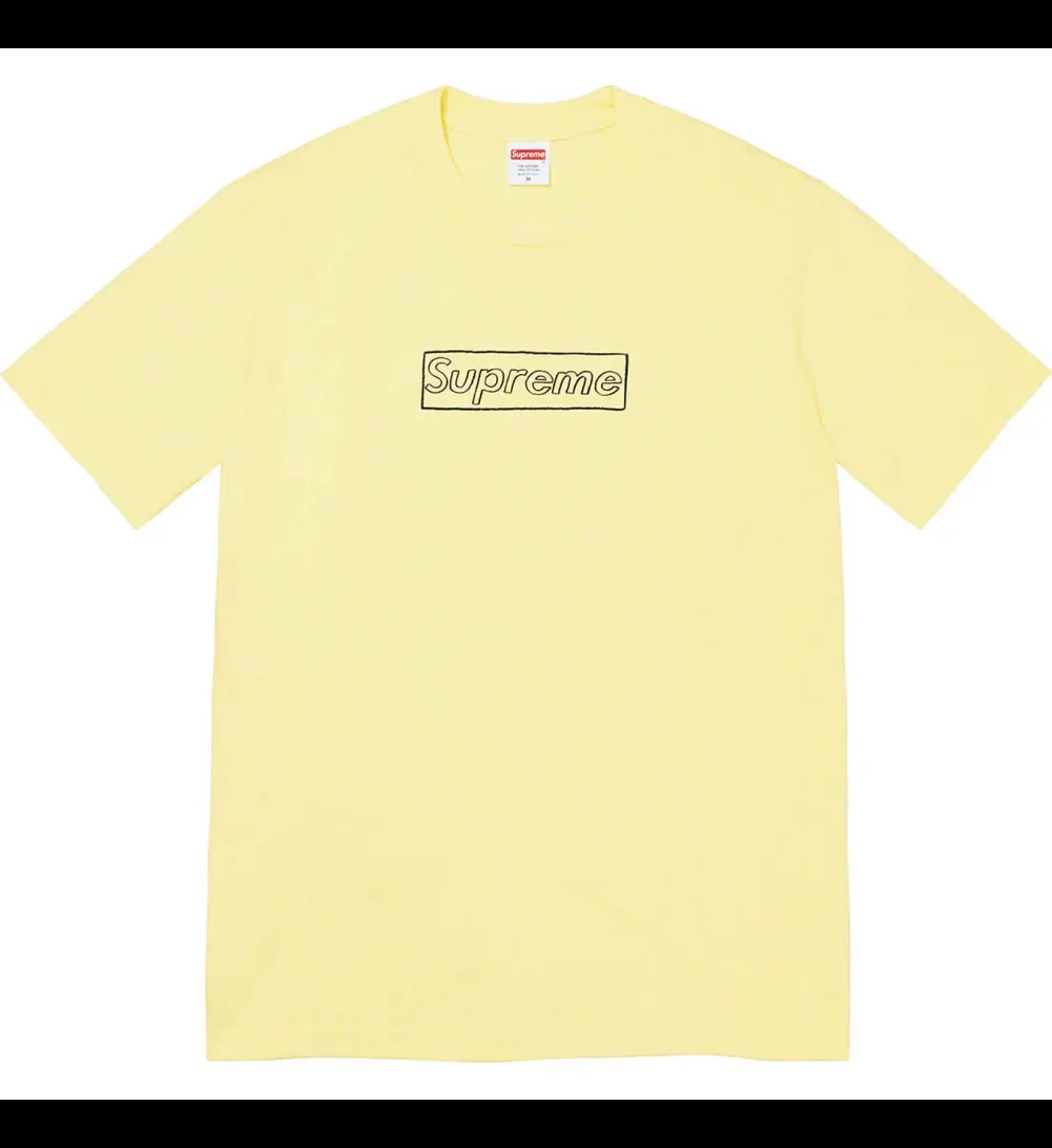 Футболка Supreme Kaws Chalk Logo Tee Pale Yellow