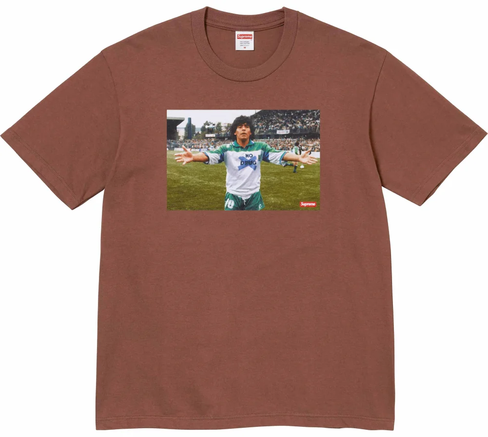 Футболка Supreme Maradona Tee Ash brown