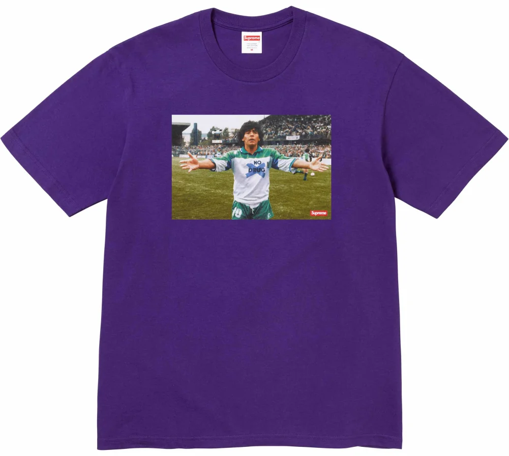 Футболка Supreme Maradona Tee Ash purple