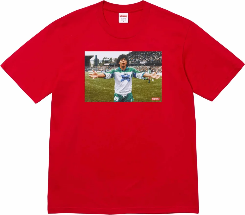 Футболка Supreme Maradona Tee Ash red — Одяг
