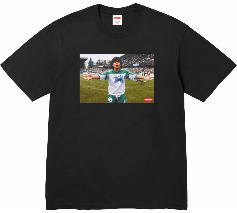 Футболка Supreme Maradona Tee Ash black