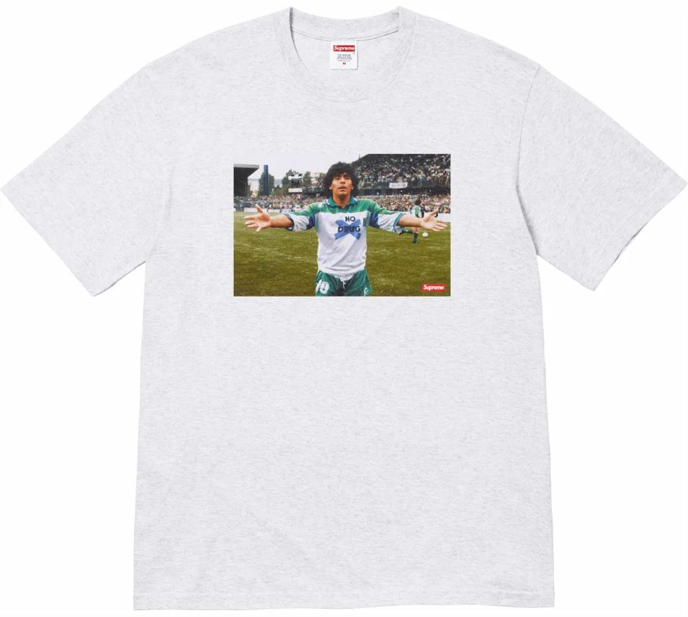 Футболка Supreme Maradona Tee Ash Grey