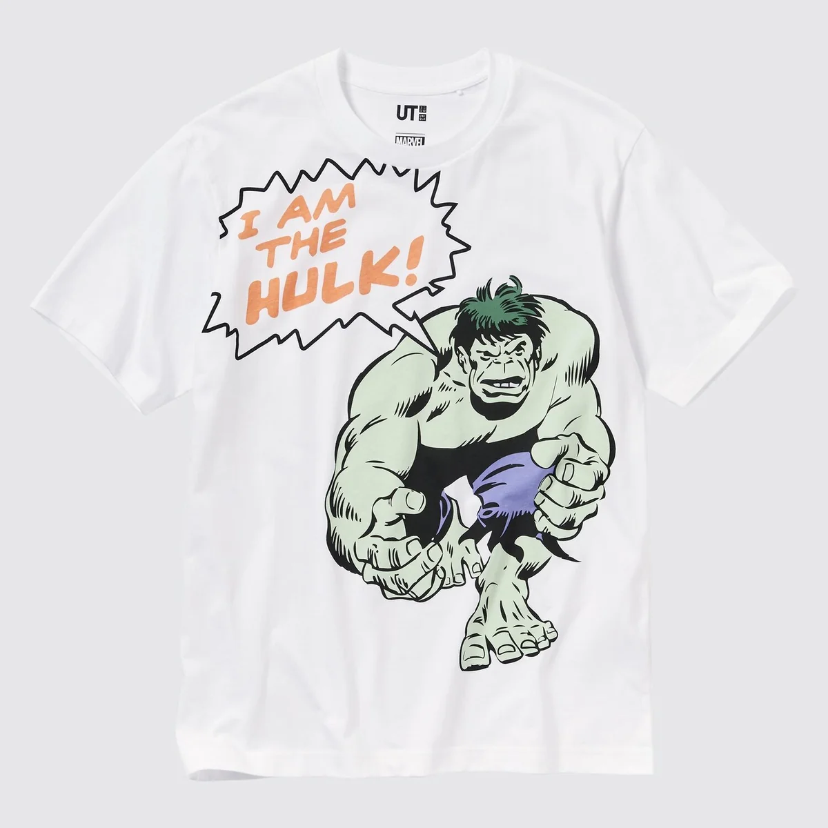 Футболка UNIQLO Marvel з принтом "I am the Hulk!" 1159812584 (Білий, M)