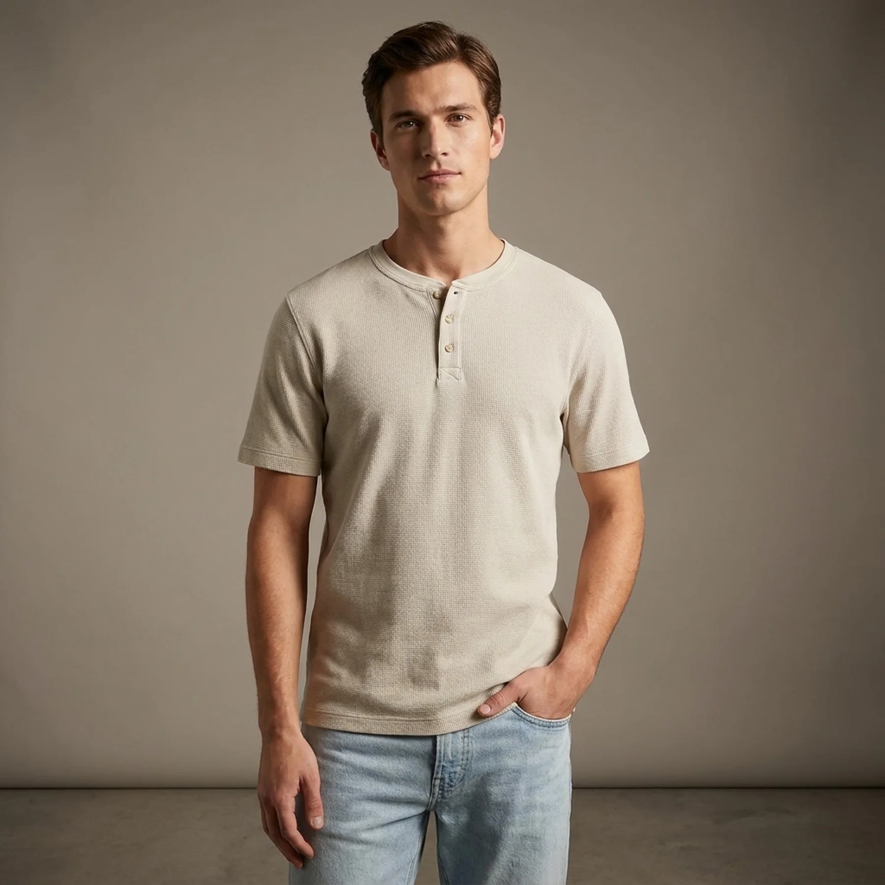 Футболка Waffle Henley Neck T-Shirt 2161840-0330 s.Oliver L Білий