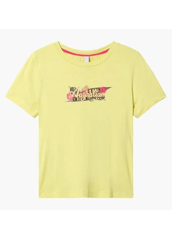 Футболка жіноча Australian Logo Flowers Tee Jersey V Yellow (LSDTS0027-074)