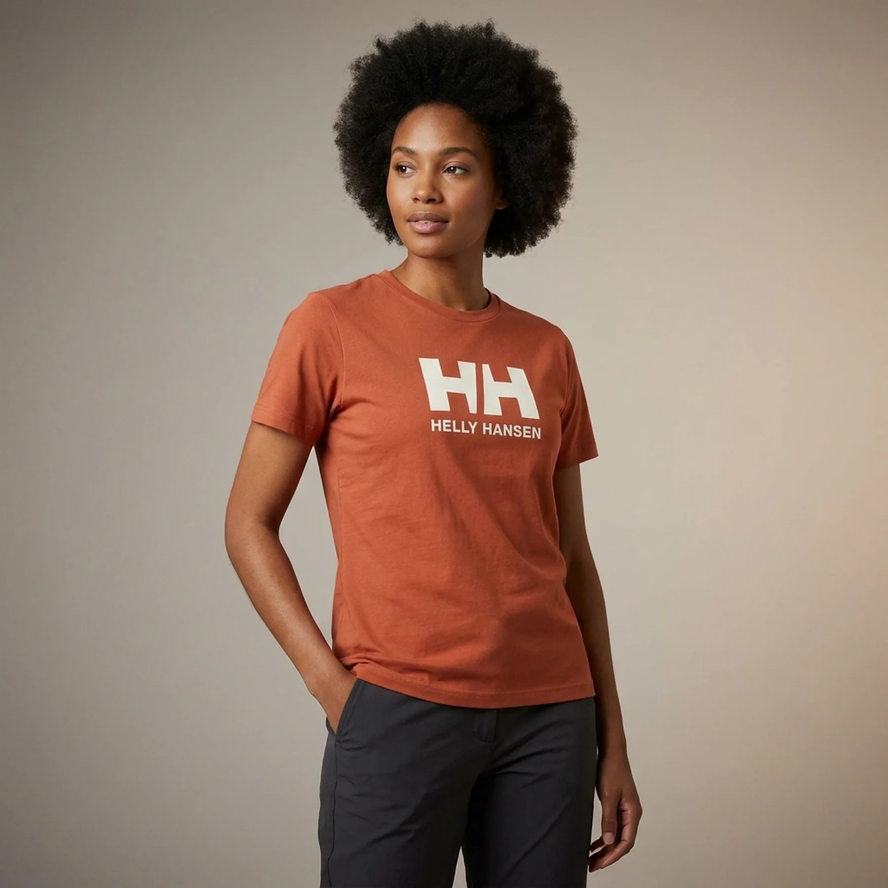 Футболка жіноча Helly Hansen Logo T-Shirt W Terracotta 2023 At Ekosport (34112-179)