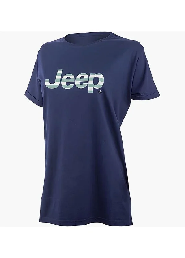 Футболка жіноча Jeep J Woman T-Shirt Oversize Striped Print Turn-Up Sleeve J22w (O102611-A184)