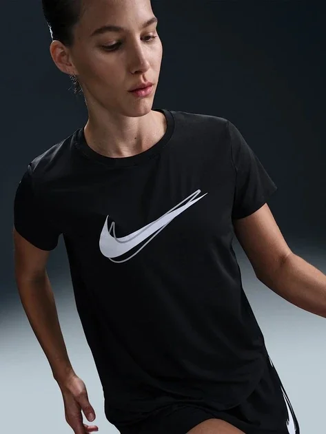Футболка жіноча Nike One Swoosh Dri-Fit Short-Sleeve Running Top (HJ2204-010)