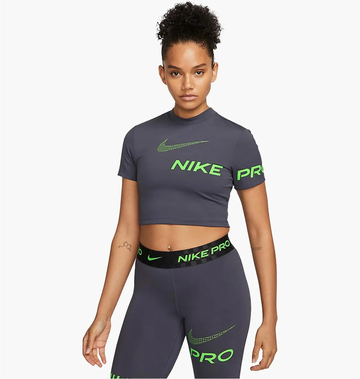 Футболка жіноча Nike Pro Dri-Fit Grey (DX0078-015)