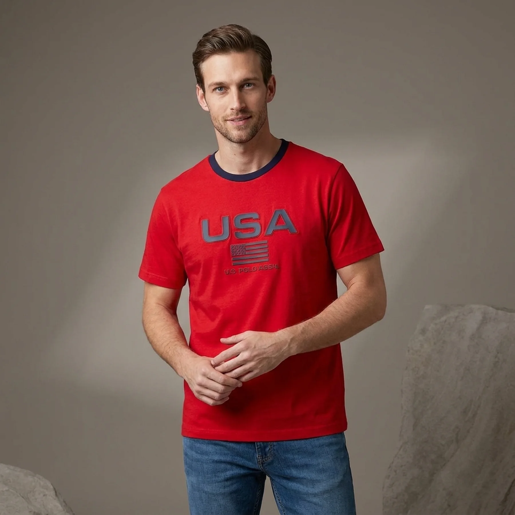 Футболки U.S. Polo Assn з логотипом 1159815904 (червоний XXL)