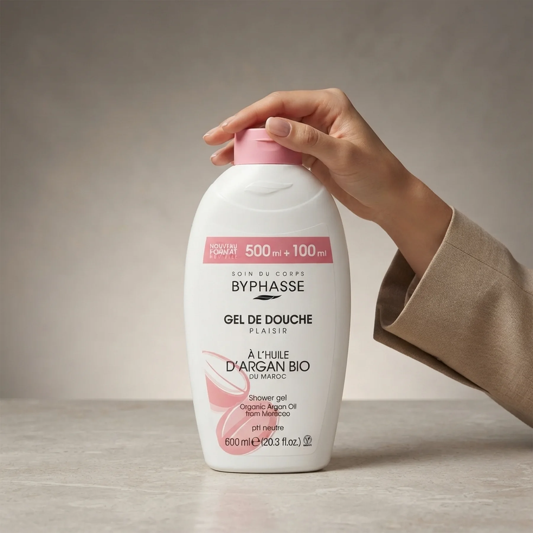 Гель для душа Byphasse Plaisir Shower Gel (New look) 600 мл Арганова олія