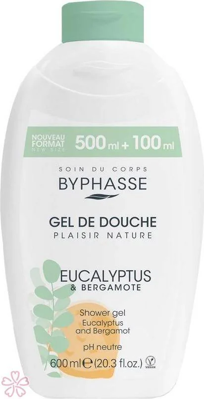 Гель для душа Byphasse Plaisir Shower Gel (New look) 600 мл Евкаліпт та бергамот