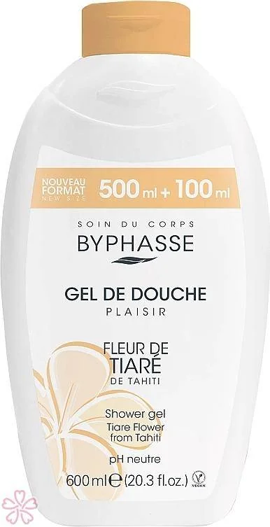 Гель для душа Byphasse Plaisir Shower Gel (New look) 600 мл Квітка тіаре