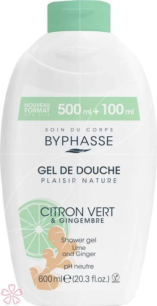Гель для душа Byphasse Plaisir Shower Gel (New look) 600 мл Лайм та імбир