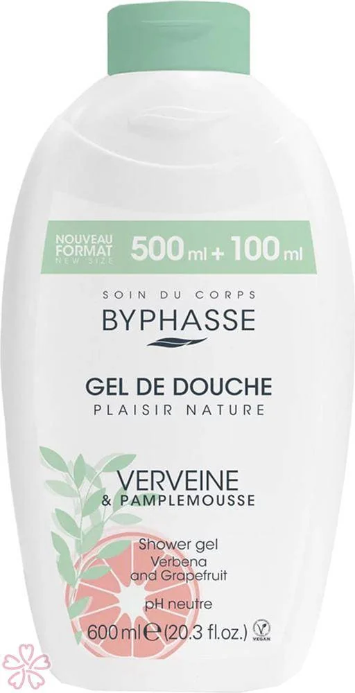 Гель для душа Byphasse Plaisir Shower Gel (New look) 600 мл Вербена та Грейпфрут