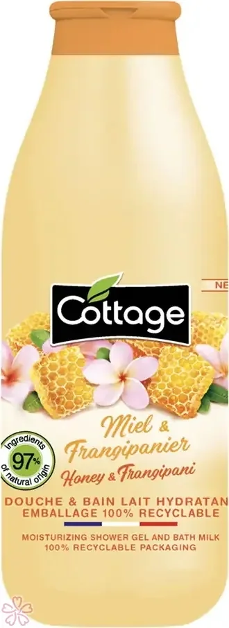 Гель-пена для ванны и душа Cottage Douce & Bain Lait 750 мл Мед і франжіпані