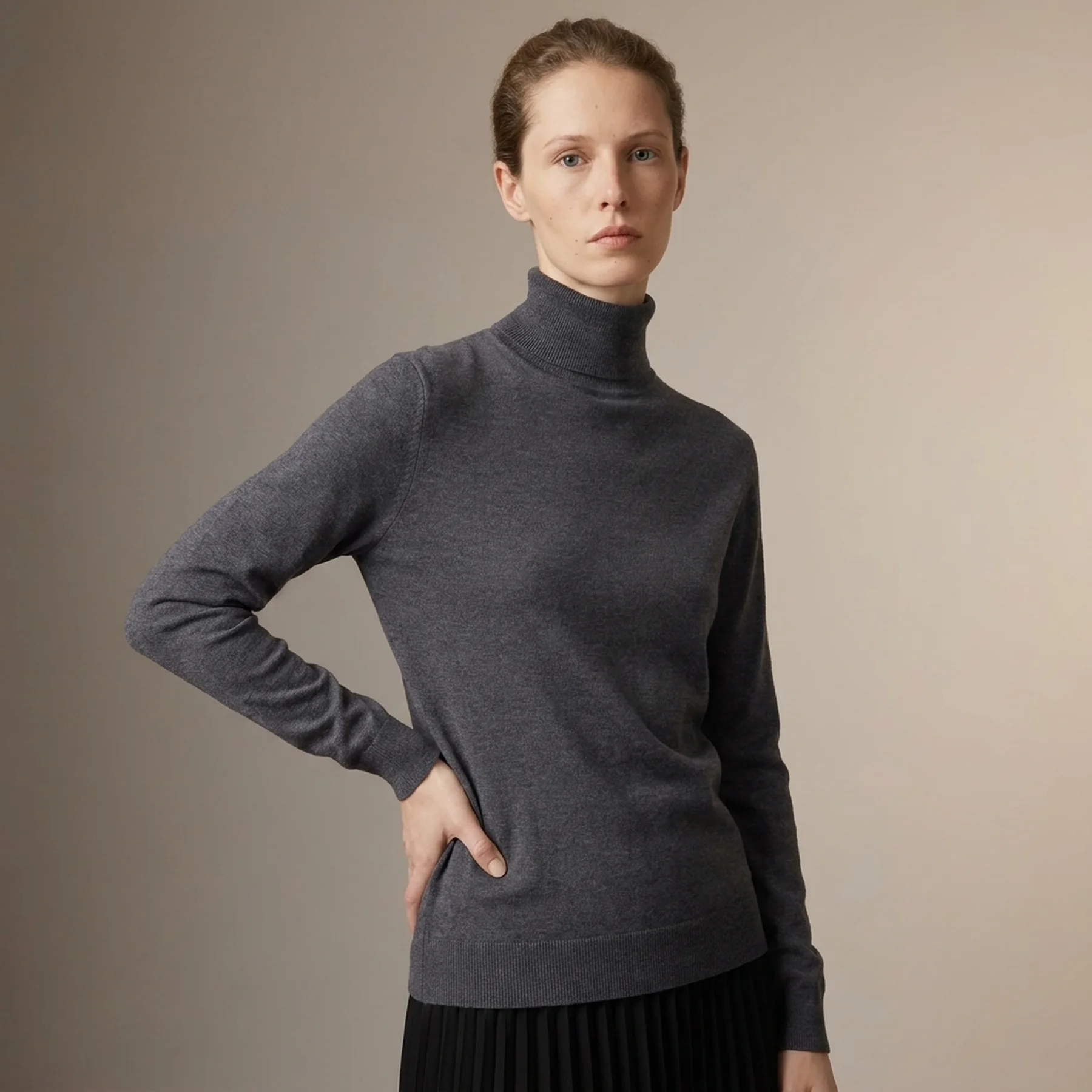 Гольф Knit basic turtleneck 1032589-30281 Tom Tailor M Темно-сірий
