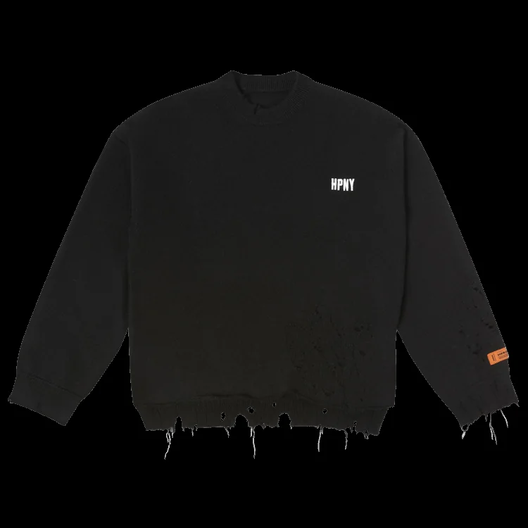 Heron Preston Shredded Knit Crewneck